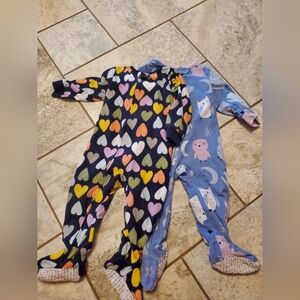 18m Carter's Heart and Owl Patterned Footies